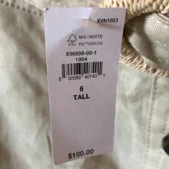 NWT Banana Republic Linen Skirt Size 6 Tall - Picture 4 of 4